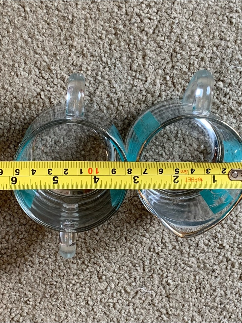 Vintage Bartlett Collins MCM Aqua Daisy Flower Power Sugar Bowl & Creamer Set - Picture 7 of 10